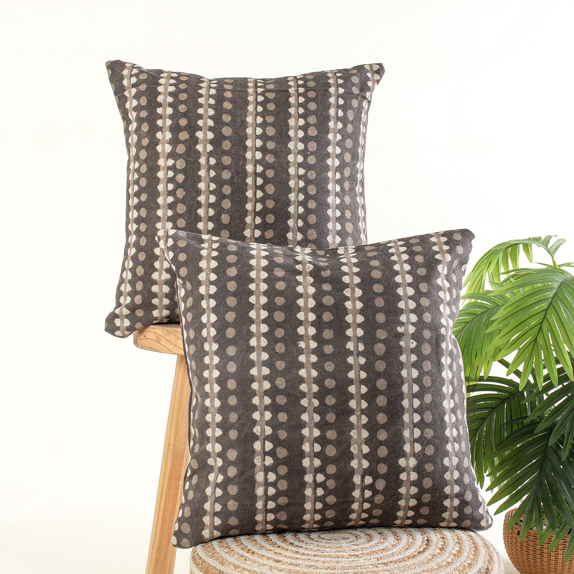 Hand Block kashish Print Cotton Canvas Cushion Cover
